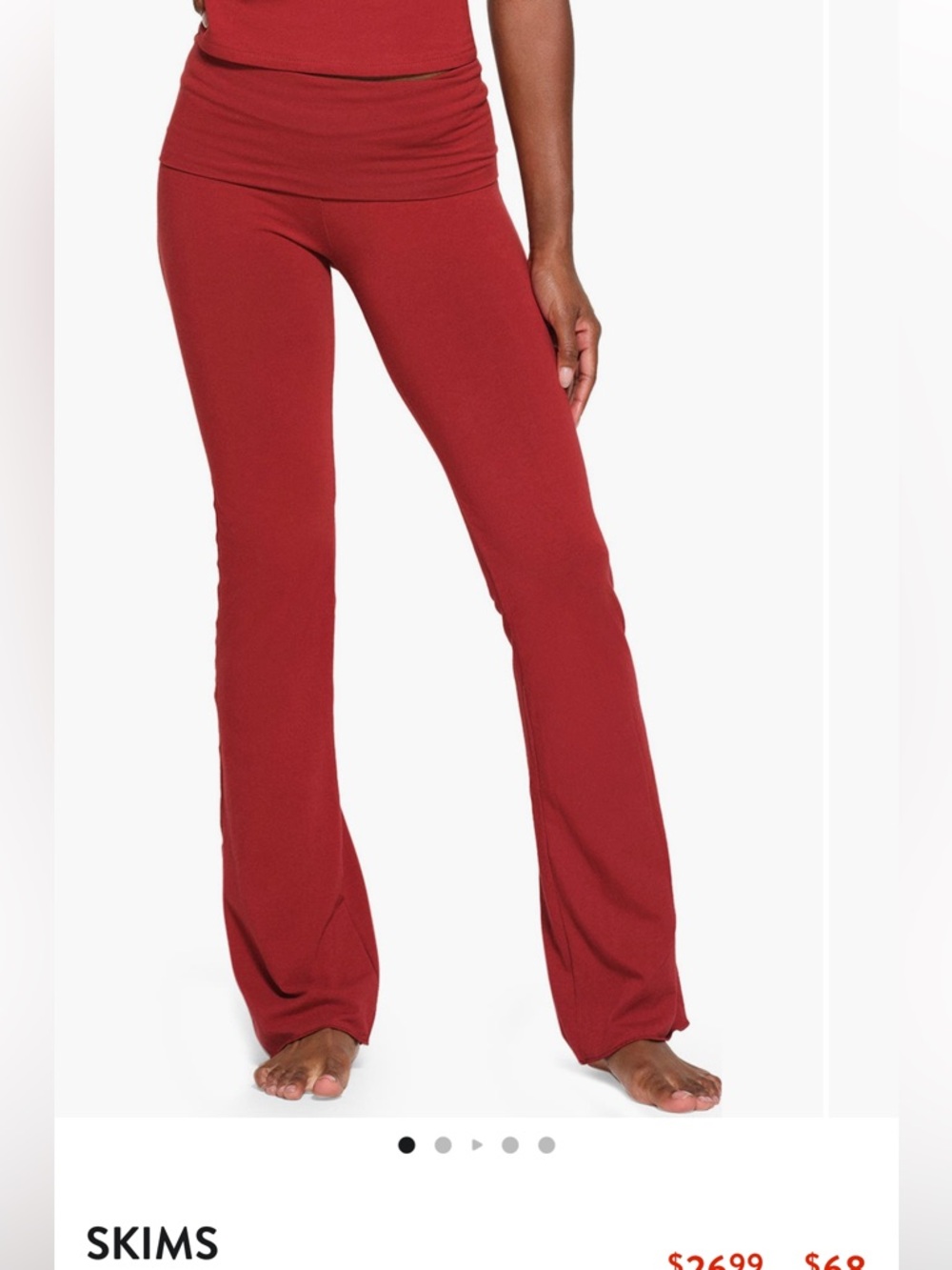 SKIMS Stretch Cotton Foldover Pants